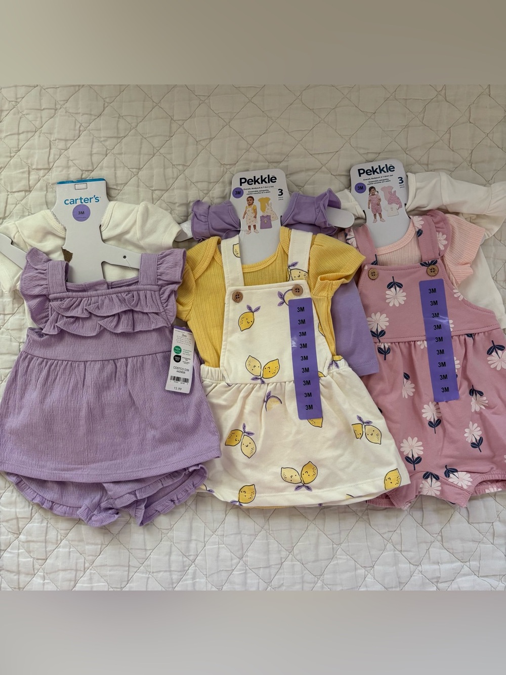 Pekkle and Carters outfit sets - 3M